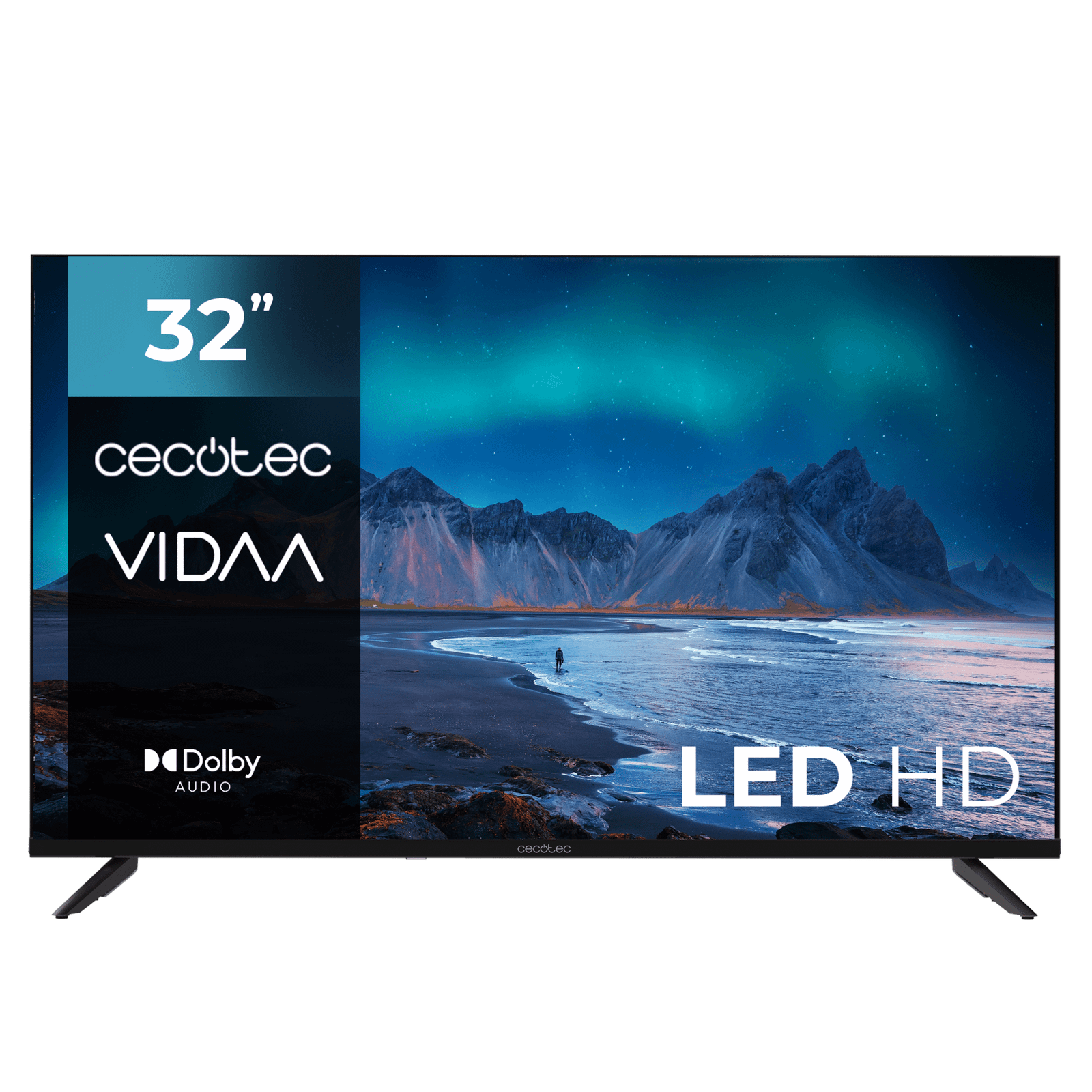 A5 series ALH50032 Televisión LED 32” con resolución HD con sistema Dolby, Smart TV VIDAA, WiFi Integrado, Salida de auriculares, 3 HDMI y 2 USB, Altavoces 16W