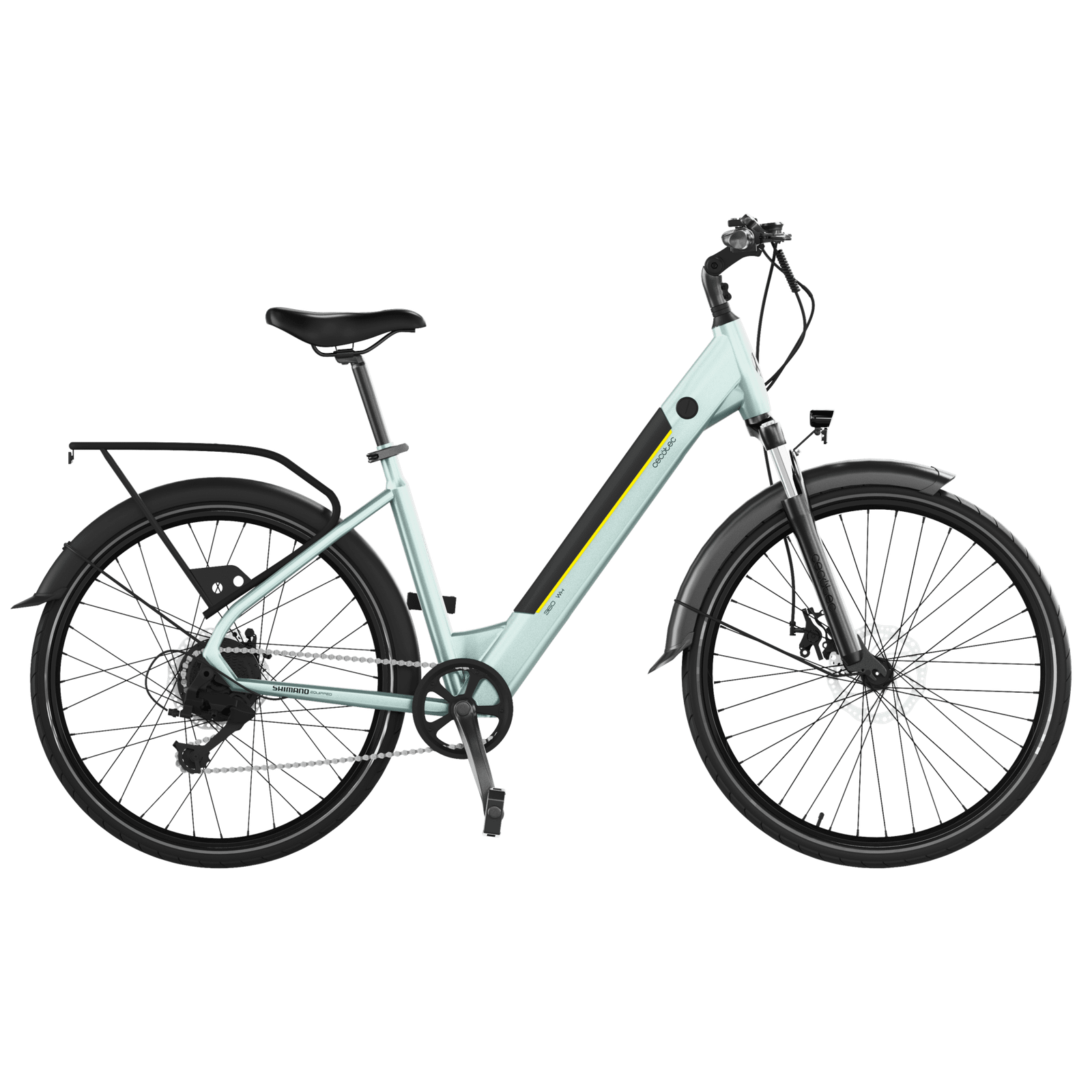 Bicicleta eléctrica Urban Bicicleta eléctrica de ciudad 28" con 90Km de autonomía, suspension delantera, cambio Shimano de 7 velocidades y doble disco de freno. - Imagen 3