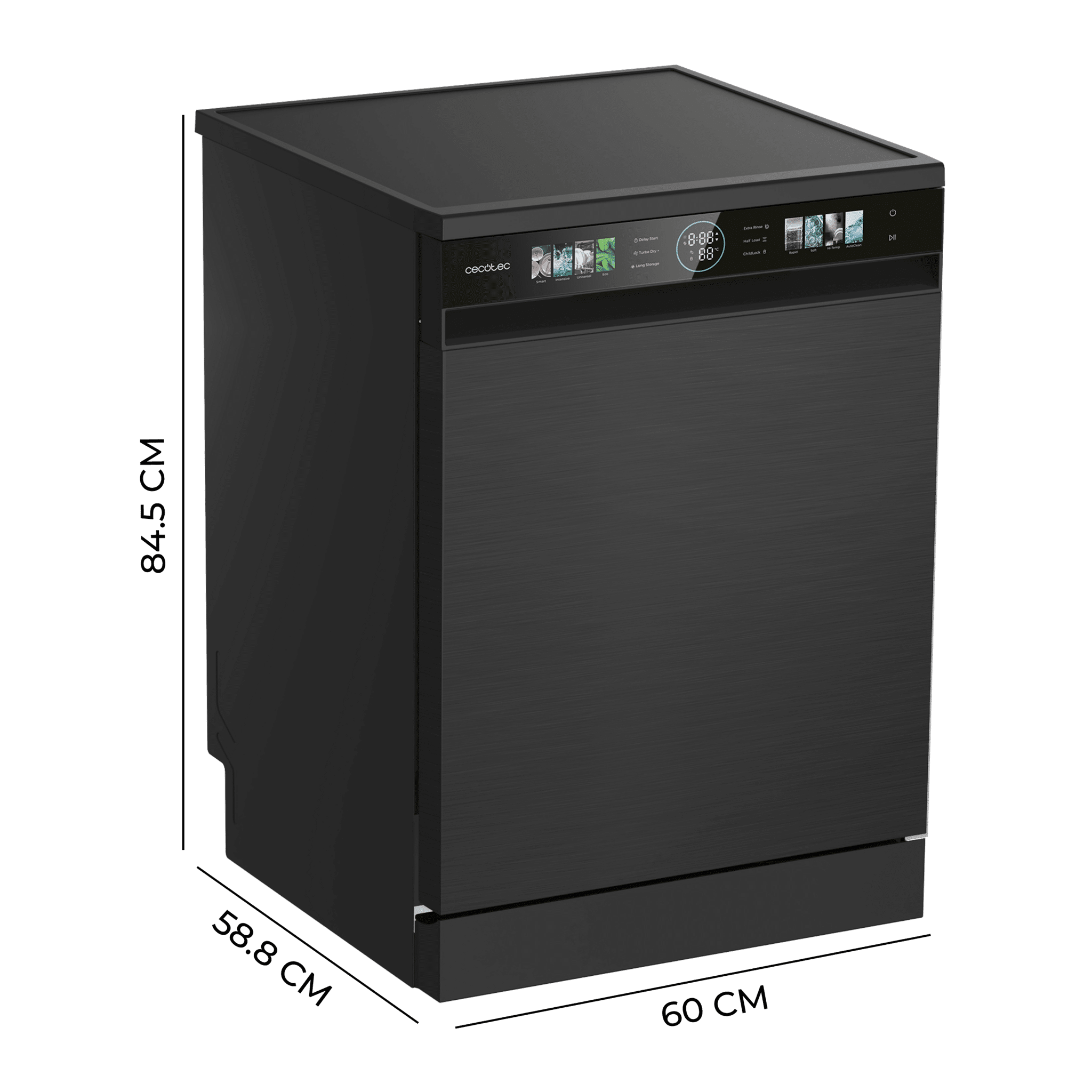 Bolero Aguazero 6320 Dark. Lavavajillas Bolero 60 cm dark inox con 15 servicios, Clase D, 8 Programas, pantalla FullColor XXL, Smart Wash, UV Light, Turbo Dry+, AutoClean, Half Load, Delay Start, ChildLock y tercera bandeja - Imagen 2