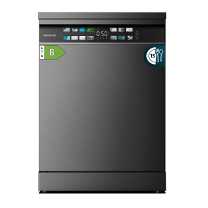 Bolero Aguazero 6700 Dark B Lavavajillas Bolero de 60cm dark, 15 cubiertos, Clase B, Motor Inverter Plus, Pantalla FullColor XXL, 8 programas, O2 Dry, Turbo Dry+, Dual Zone Wash, Long Storage, Bandeja Ajustable, Machine Care, Media Carga y bandeja para cubiertos