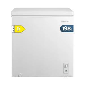 Bolero CoolMarket Chest 198M White D Cecotec - Congelador Horizontal 198L, Cesta con asas, Control Mecánico, UltraContact D-Cool, Dual Function, Puerta ZeroG (80º-30º), Fast Freezing y Diseño Compacto