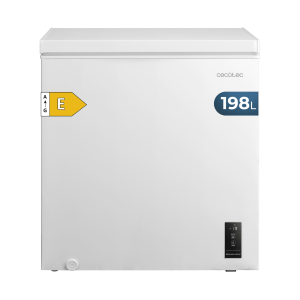 Bolero CoolMarket Chest 198P White E Cecotec - Congelador Horizontal 198L, Cesta con asas, Control Electrónico LED, UltraContact D-Cool, Dual Function, Puerta ZeroG (80º-30º), Fast Freezing y Diseño Compacto