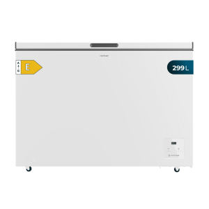 Bolero CoolMarket Chest 299 white E Cogelador horizontal blanco, 84,5cm alto y 111,5cm ancho, con 299 L de capacidad, compresor Inverter Plus, conversible a frigorífico, clase energética E y con modo Fast Freezing