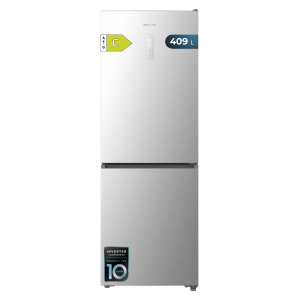 Bolero CoolMarket Combi 409 Inox C Frigorífico Combi Inox, Clase C, MAX INSIDE con VIP tech, Cool Matrix, Cajón Variable 6 temperaturas con control de humedad, Total No Frost, Compresor Inverter Plus, Multi AirFlow, 409 L, 185x59,5cm, Funciones Fast Cooling y Fast Freezing, Modo Smart, Green HUB XL, Display Exterior, Puertas Reversibles, Botellero y Bandejas Cristal.