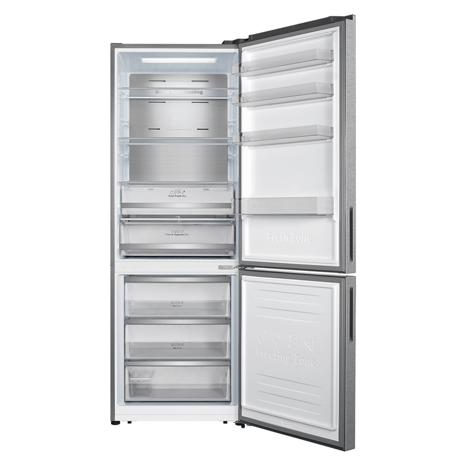 Bolero CoolMarket Combi 495 Inox E Frigorífico combi Inox 495 litros de capacidad 2 metros de alto y 70 cm ancho, clase E, con sistema Multi Air Flow, total No frost, Multi Cooling. - Imagen 3
