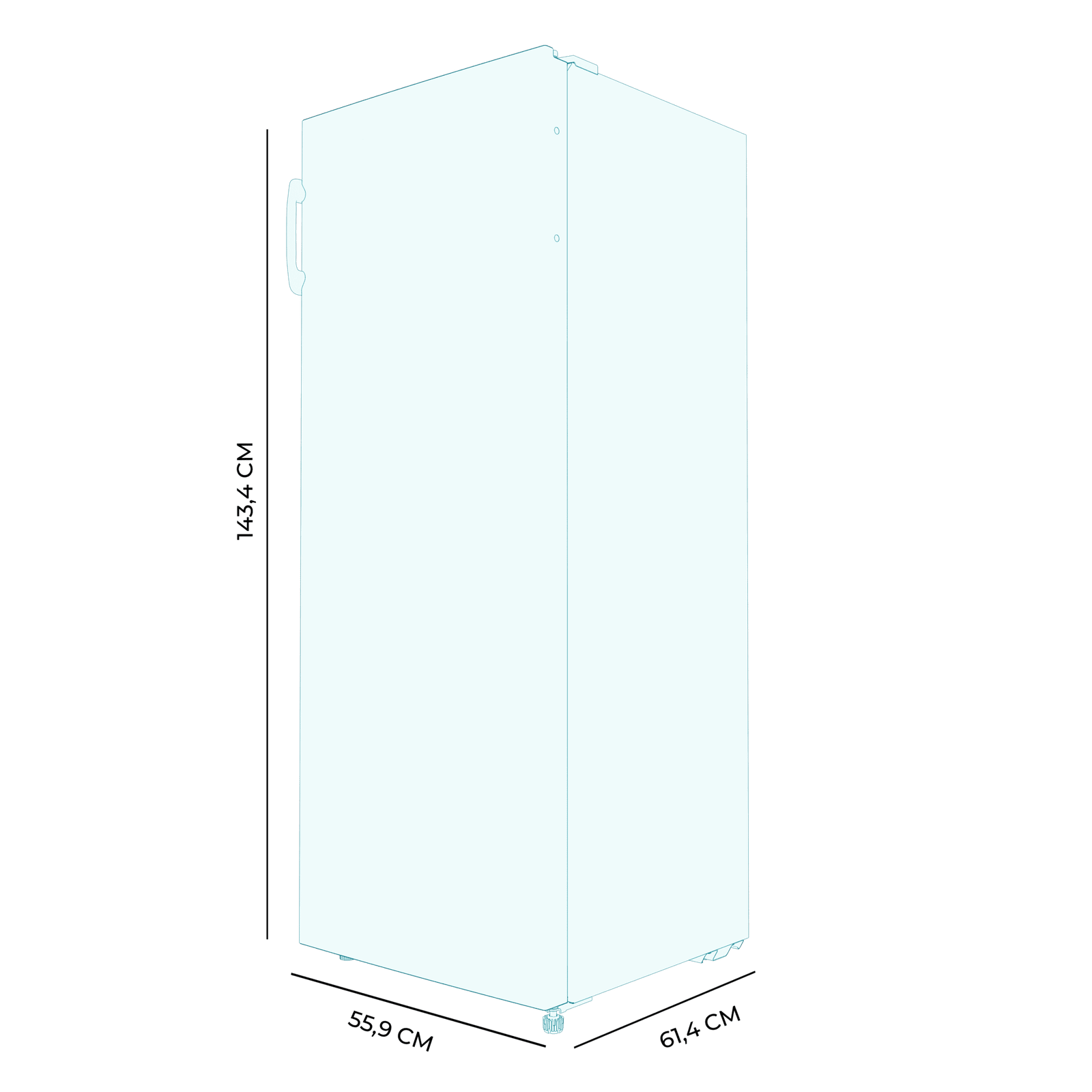 Bolero CoolMarket UF 155 White E Congelador vertical, Total No frost con puerta reversible y alarma de puerta abierta. - Imagen 2