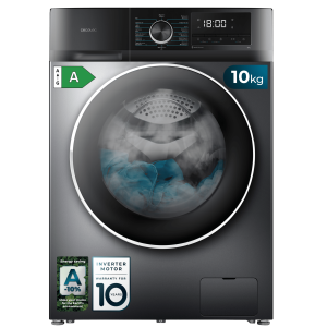 Bolero DressCode 10500 Inverter Steel A Lavadora de 10 Kg Steel, 1400 rpm, Motor Inverter Plus, SteamMax, Drum Clean, Allergy Care, Pearl Drum, Delay Start, Stop&Go, display LED y acabados cromados, programa ECO y KidLock
