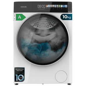 Bolero DressCode 10900 Autodose Inverter FullColor A Lavadora Autodosis de carga frontal blanca de 10 kg de capacidad y 1400 rpm, Pantalla FullColor 10,3", 11 programas, Motor Inverter Plus, SteamMax, Clase A, Sanitize, OnSmart, Fuzzy Logic, Smooth Wash y Goma Antibacteriana