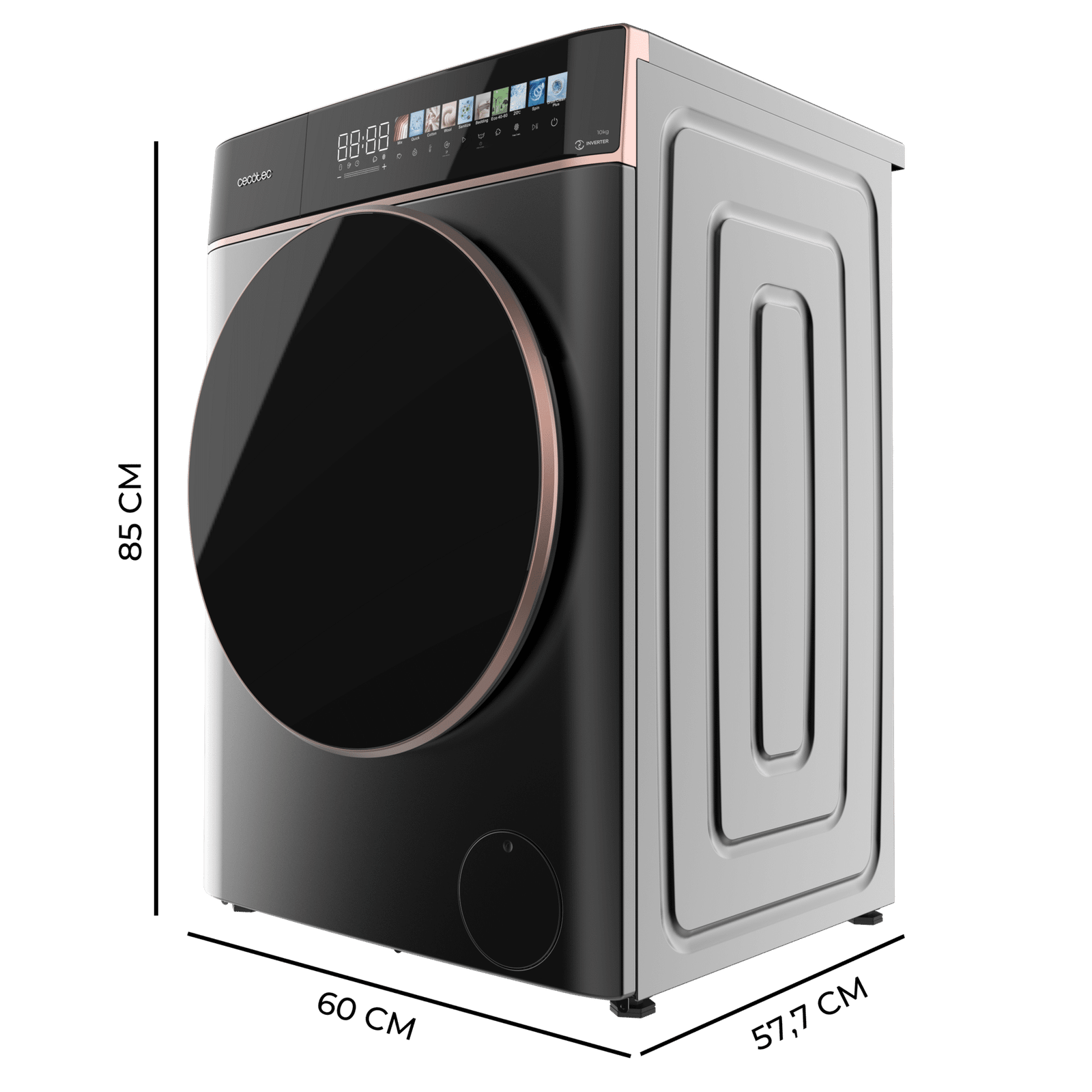 Bolero DressCode 7150 Inverter Steel A Lavadora steel de 7 kg de capacidad y 1400 rpm, 12 programas, Clase A, Motor Inverter Plus, Steam Max, Drum Clean, Delay Start y Child Lock. - Imagen 2