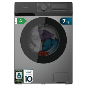 Bolero DressCode 7450 Inverter Steel Lavadora steel de 7 kg de capacidad y 1200 rpm, 16 programas, Clase A-10 %, motor Inverter Plus, elegante panel inox, SteamMax, Drum Clean, Allergy Care, Pearl Drum, Delay Start, Función Silence, Stop&Go y KidLock.