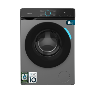 Bolero DressCode 8160 Inverter Steel Lavadora color steel de 8 kg de capacidad y 1200 rpm, 11 programas, Clase A-20%, Motor Inverter Plus, Steam Max, Drum Clean, Programa rápido 15', Delay Start, KidLock y panel de control con display LED.