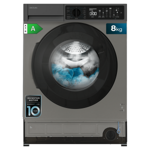 Bolero DressCode 850 BI Inverter Steel A Lavadora integrable inox de 8 kg de capacidad y 1400 rpm, 15 programas, clase A, Motor Inverter Plus, SteamMax, Stain Match Pro, Allergy Care, Delay Start, aclarado extra, KidLock e indicador de eficiencia