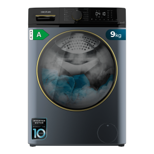 Bolero DressCode 9610 Inverter Ice Blue A Lavadora de carga frontal ice blue de 9 Kg de capacidad, 1400 RPM, Clase A, Steam Max, Motor inverter plus, 15 programas, OnSmart, Fuzzy Logic, Smooth Wash, Stop&Go, Goma antibacteriana y Drum Clean.
