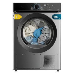 Bolero DressCode Dry 10180 Steel. Secadora bomba de calor steel con capacidad de 10kg, clase E (Equivalente a la antigua clase A++), 15 programas con secado automático y funciones Spa Care, Antiarrugas, 4 niveles de intensidad de secado, luz interior, Delay Start, Stop&Go, KidLock y accesorio para zapatos