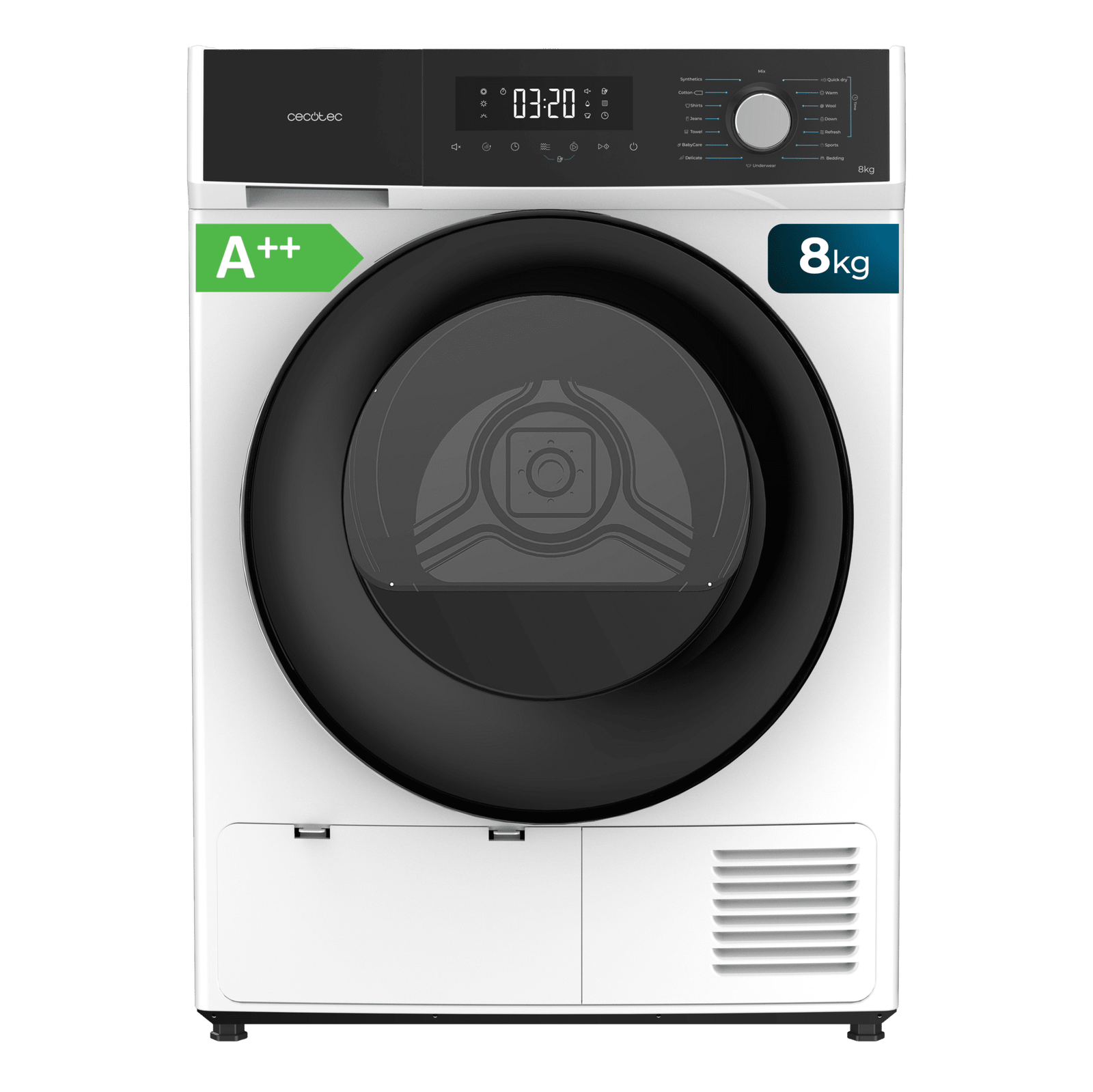 Bolero Dresscode Dry 8300 Secadora Bomba de calor color blanco de 8 kg, Clase A++, 15 programas, con secado automático, Planchado Fácil, Stop&Go, función Silence, Delay Start y KidLock
