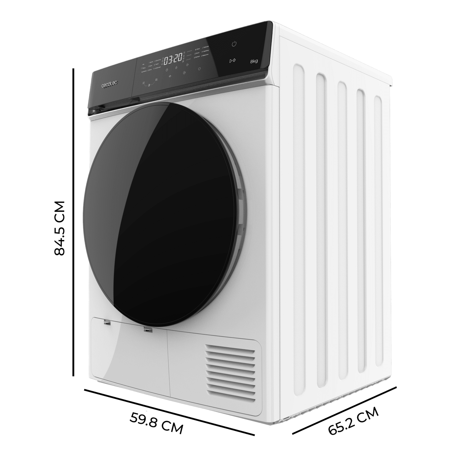 Bolero DressCode Dry 8400 Inverter. Secadora Bomba de calor blanca de 8 kg, Clase C (antigua clase A+++), Motor Inverter Plus, Full Touch control, 15 programas, secado automático, giro bidireccional del tambor, Planchado Fácil, Stop&Go, tambor inox, función Silence, Delay Start y KidLock - Imagen 3
