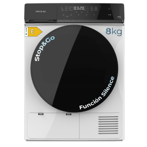 Bolero DressCode Dry 8400 Max+Secadora Bomba de calor blanca con 8 kg de capacidad, Clase E (antigua clase A++), Full Touch Control, 15 programas, secado automático, giro bidireccional del tambor, Planchado Fácil, Stop&Go, tambor inox, función Silence, Delay Start y KidLock