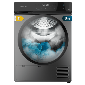 Bolero DressCode Dry 8400 Steel. Secadora Bomba de calor steel de 8 kg, Clase E (antigua clase A++), Full Touch, 15 programas, secado automático, giro bidireccional del tambor, Planchado Fácil, Stop&Go, tambor inox, función Silence, Delay Start y KidLock