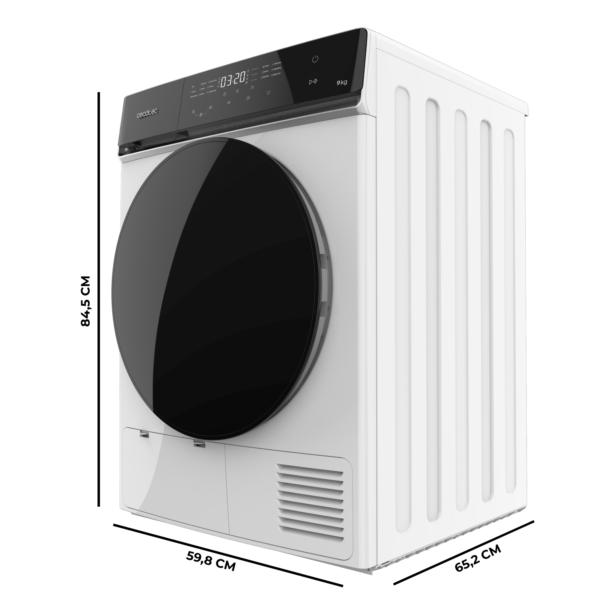 Bolero DressCode Dry 9400 Inverter. Secadora Bomba de calor blanca de 9 kg, Clase C (antigua clase A+++), Motor Inverter Plus, Full Touch control, 15 programas, secado automático, giro bidireccional del tambor, Planchado Fácil, Stop&Go, tambor inox, función Silence, Delay Start y KidLock - Imagen 2