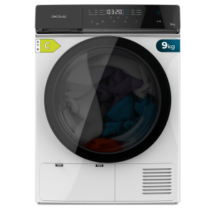 Bolero DressCode Dry 9400 Inverter. Secadora Bomba de calor blanca de 9 kg, Clase C (antigua clase A+++), Motor Inverter Plus, Full Touch control, 15 programas, secado automático, giro bidireccional del tambor, Planchado Fácil, Stop&Go, tambor inox, función Silence, Delay Start y KidLock