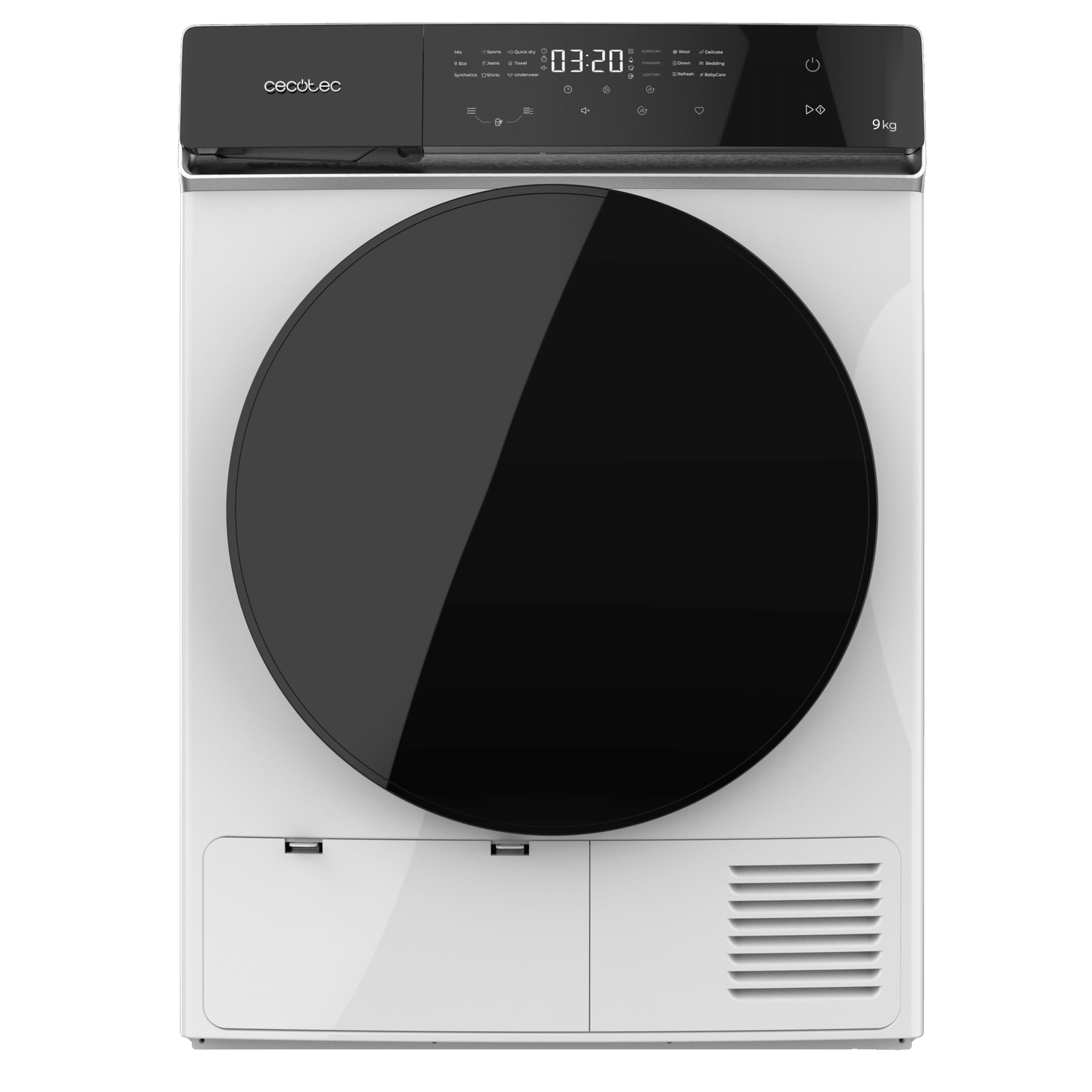 Bolero DressCode Dry 9400. Secadora Bomba de calor blanca de 9 kg, Clase E (antigua clase A++), Full Touch control, 15 programas, secado automático, Planchado Fácil, Stop&Go, tambor inox, función Silence, Delay Start, KidLock - Imagen 3