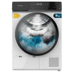 Bolero DressCode Dry 9400. Secadora Bomba de calor blanca de 9 kg, Clase E (antigua clase A++), Full Touch control, 15 programas, secado automático, Planchado Fácil, Stop&Go, tambor inox, función Silence, Delay Start, KidLock