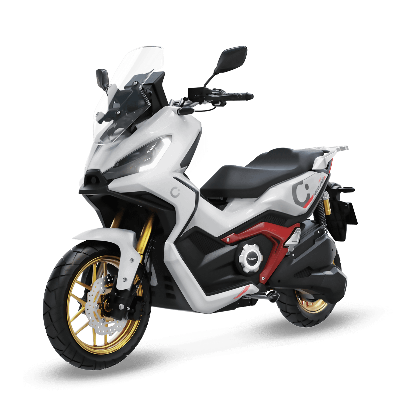 Cecotec Vulcano (Blanco niebla/Rojo) Con una potencia máxima de 17000W y hasta 151Km de autonomía.Disponible en dos colores, combina: Estilo, potencia y tecnología.L3eB (Equivalente a 125cc)