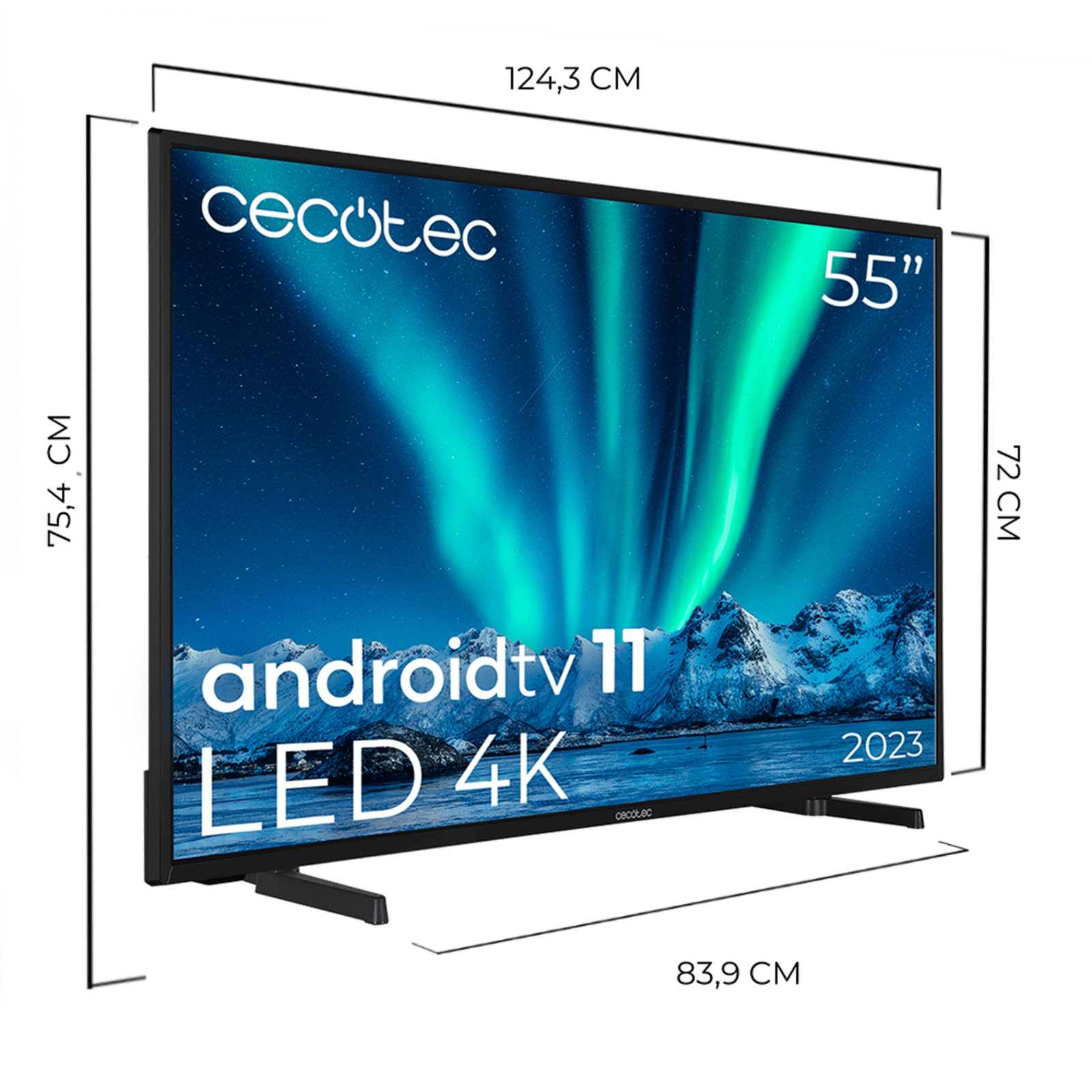 Televisión TV Cecotec A Series ALU00055S LED 55” con resolución UHD y sistema operativo Android TV