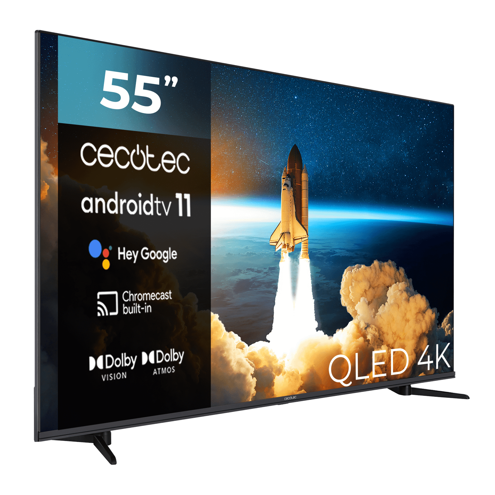 Televisión TV Cecotec V1+ series VQU11055+S QLED 55” con resolución 4K UHD y sistema operativo Android TV - Imagen 2
