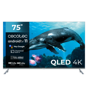 TV QLED V2 Series VQU20075S Televisión QLED de 75" con resolución 4K UHD, sistema operativo Android TV 11, Asistente de voz de Google y Chromecast, sistema Dolby Vision & Atmos.