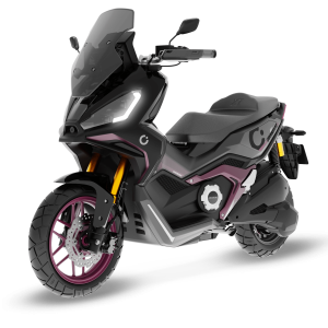 Cecotec Vulcano Executive Series Con una potencia máxima de 17000W y hasta 200Km de autonomía, la Vulcano XT mantiene las prestaciones del modelo original incorporando mejoras en seguridad, rendimiento, conectividad y confort. Equipada con frenos ABS, display con sincronización móvil y cargador integrado Tipo 2. Homologada L3eB (equivalente a 125 cc).
